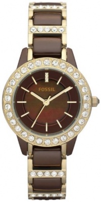 Fossil Jesse Ceramic Watch - Brown with Gold-Tone Fossil Jesse Ceramic Watch - Brown with Gold-Tone