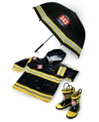 No puddles? No fun! These fireman rain boots make dreading nasty weather a thing of the past. No puddles? No fun! These fireman rain boots make dreading nasty weather a thing of the past.