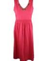 Charter Club Womens Embellished V-Neck Sleeveless Dress