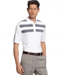 Kindle your plain polo collection with this bold stripe golf shirt by Greg Norman for Tasso Elba. Kindle your plain polo collection with this bold stripe golf shirt by Greg Norman for Tasso Elba.