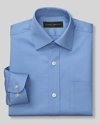 A touch finery for your growing boy, the classic dress shirt in blue, made with a little stretch that will move with him and retain its shape after washing. A touch finery for your growing boy, the classic dress shirt in blue, made with a little stretch that will move with him and retain its shape after washing.