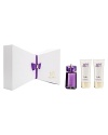 This luxurious selection of ALIEN products exudes glamour. The products are encased in a signature box reminiscent of Mugler's famous asymmetrical design. The box opens to reveal the products in a dramatic fashion and a faux leather bow adds the finishing touch. Set includes:- Eau de Parfum Spray, 60 mL/2 fl. oz.- Radiant Body Lotion, 100 mL/3.4 oz. net wt.- Radiant Shower Gel, 100 ml/3.4 fl. oz.