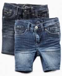 Not short on style. These skimmer jeans from Levi's have small details like rhinestones and an adjustable waist, making them the perfect cute and convenient pair. Not short on style. These skimmer jeans from Levi's have small details like rhinestones and an adjustable waist, making them the perfect cute and convenient pair.