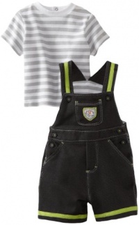 Little Me Baby-boys Newborn Safari Shortall Set, Grey, 9 Months