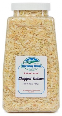 Harmony House Foods, Dried Onions, Chopped, 16 Ounce Quart Size Jar Harmony House Foods, Dried Onions, Chopped, 16 Ounce Quart Size Jar
