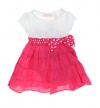 First Impressions Baby Girls Pink Polka Dot 2 Piece Dress, 0-3 Months
