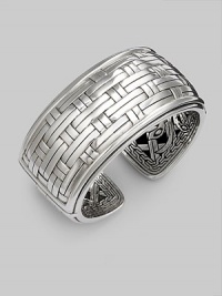 From the Bedeg Collection. Sterling silver shines in a intricate basketwoven design.Sterling silver Width, about 1¼ Diameter, about 2½ Made in Bali From the Bedeg Collection. Sterling silver shines in a intricate basketwoven design.Sterling silver Width, about 1¼ Diameter, about 2½ Made in Bali