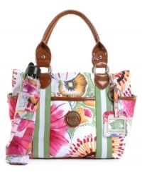 A place for everything, and everything in its place! This bag by Tyler Rodan features plenty of pockets on both interior and exterior, a detachable signature charm and a coordinating umbrella. A place for everything, and everything in its place! This bag by Tyler Rodan features plenty of pockets on both interior and exterior, a detachable signature charm and a coordinating umbrella.
