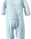 Little Me Baby-Boys Newborn Elephant Velour Footie, Light Blue, 9 Months