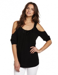 Karen Kane Women's Cold Shoulder Applique Top Karen Kane Women's Cold Shoulder Applique Top