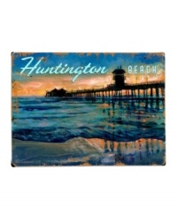 Wish you were here. A hot summer day in Huntington Beach comes to a close in this idyllic sign from famous Orange County, California. Gently distressed wood adds to its totally laid-back beach feel. Wish you were here. A hot summer day in Huntington Beach comes to a close in this idyllic sign from famous Orange County, California. Gently distressed wood adds to its totally laid-back beach feel.