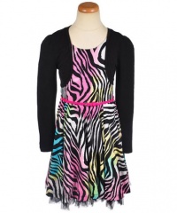 Beautees Tiger Sherbet 2-Piece Dress Set (Sizes 7 - 16) - black/pink, 7 Beautees Tiger Sherbet 2-Piece Dress Set (Sizes 7 - 16) - black/pink, 7