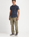 Military-inspired cargos, lightly faded with oversized pockets, are a great style alternative to denim or the classic casual trouser.Front slash, back welt pocketsOversized cargo pocketsInseam, about 32CottonMachine washImported