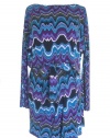 LAUNDRY BY DESIGN Women's Dolman Wrap Dress-DEEP PLUM MULTI-14