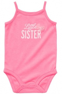 Carter's Girls NB-9 Months Little Sister Tank Onesie (3 Months, Pink) Carter's Girls NB-9 Months Little Sister Tank Onesie (3 Months, Pink)