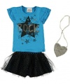 Beautees Rock Out 2-Piece Outfit (Sizes 4 - 6X) - light blue, 6