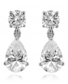 Give your outfit the element of Wow with these stunning CRISLU earrings featuring round- and pear-cut cubic zirconias (3/4 ct. t.w.) set in sterling silver with a platinum finish. Approximate drop: 3/4 inch.