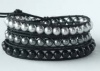 Pearl Triple Wrap Leather Bracelet
