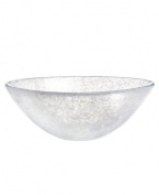 Speckled with frosty white, the Tellus crystal bowl makes a striking centerpiece for the dining room or coffee table. Its minimalist shape is perfect for holding whole fruit or mixed greens but looks simply stunning all on its own.