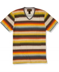 Enter the stripe zone. A vivid palette turns up the heat on this cool tee from Lucky Brand Jeans. Enter the stripe zone. A vivid palette turns up the heat on this cool tee from Lucky Brand Jeans.