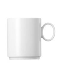 With subtle concentric rings and a sleek shape in durable porcelain, Rosenthal's large Loft mug brings chic versatility to modern tables. With subtle concentric rings and a sleek shape in durable porcelain, Rosenthal's large Loft mug brings chic versatility to modern tables.