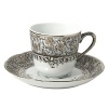 Hailing from the legendary region of Limoges, France, Bernardaud has been crafting fine porcelain creations of exquisite beauty for over 100 years. With no attention to detail spared, this 19th century-inspired design features opulent platinum accents that evoke the formal occasions of yesteryear. (Saucer only)