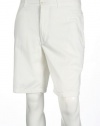 Club Room Twill Solid Off White Flat Front Walking Shorts