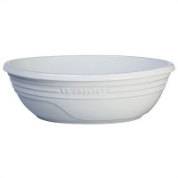 Le Creuset Stoneware Large 3-1/2-Quart Oval Serving Bowl, White Le Creuset Stoneware Large 3-1/2-Quart Oval Serving Bowl, White
