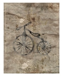 From Leftbank, this charming print of an old-fashioned bicycle on a background of an old document is an inspired wall accent suitable for many styles and moods. It will be right at home from traditional to modern settings because of its versatility in subject matter and neutral palette. From Leftbank, this charming print of an old-fashioned bicycle on a background of an old document is an inspired wall accent suitable for many styles and moods. It will be right at home from traditional to modern settings because of its versatility in subject matter and neutral palette.