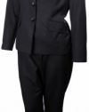 Kasper Eternal City 3 Piece Pant Suit with Blouse Black Multi