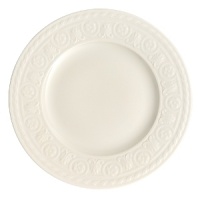 This collection of classic white, patterned dinnerware and serveware from Villeroy & Boch mixes seamlessly with a variety of table linen and flatware patterns. This collection of classic white, patterned dinnerware and serveware from Villeroy & Boch mixes seamlessly with a variety of table linen and flatware patterns.