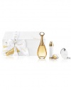 Discover the fragrance that embodies the ultimate expression of femininity and luxury. Like a bouquet of sensuality worn on the skin, J'adore reveals a luminous and precious floral bouquet, with notes of Ylang-Ylang, Rose, and Jasmine.This elegant set includes a J'adore Eau de Parfum Spray (3.4 oz.), Refillable Purse Spray (0.25 oz.), and ceramic Christian Dior Ornament in a limited edition pebbled jewel box. 