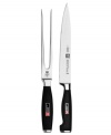 Be the star carver with this impressive set from Henckels. Perfectly forged for precise slicing of poultry and roasts, each piece features an exclusive permanently bonded handle, providing impeccable weight and balance. The hand-honed blade, made of exclusive high-carbon no-stain steel, is razor-sharp with a cutting edge that's stays stronger, longer. Full warranty.