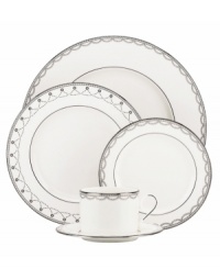 Sturdy bone china draped in delicate garlands makes Lenox Iced Pirouette place settings a flawless go-to for formal dining. Two lacy motifs in twinkling platinum create a look of antique grace and sheer femininity. Sturdy bone china draped in delicate garlands makes Lenox Iced Pirouette place settings a flawless go-to for formal dining. Two lacy motifs in twinkling platinum create a look of antique grace and sheer femininity.