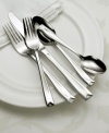 All suited up, this tuxedo detailed design from Oneida works well for formal or casual occasions. Set includes eight 5-piece place settings with each of the following: dinner fork, dinner knife, salad fork, soup spoon and teaspoon. Also includes 8 extra teaspoons, a serving spoon and a serving fork.