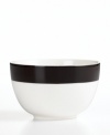 Timeless and ultra-versatile Classic Band combines clean lines in black and white. From Martha Stewart dinnerware, the dishes, including this simple cereal bowl, embrace a less-is-more look every day or you can mix and match with the fresh and floral Hudson pattern, also from Martha Stewart Collection.