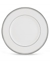 Combining elements both modern and vintage, the dinner plates from Lenox's understated Pearl Platinum collection are designed to mimic a strand of lustrous pearls. With imitation pearl accents and platinum rims on fine bone china.