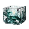 Designed by Kosta Boda's Anna Ehrner, the Brick series chicly creates artful ambiance. Floating splashes of black, white, blue, green and purple make each transparent votive unique.