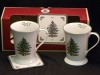 Spode Christmas Tree Mug and Coaster Set, Set of 2