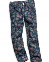 GUESS Kids Girls Big Girl Daredevil Skinny Floral Jeans, PRINT (7)