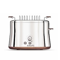Rise and shine with this sleek, high gloss stunner. Crafted of stainless steel and chrome, and accented with natural wood, this toaster is equal parts beauty and brains. Featuring 2 extra wide slots and variable controls, it can accommodate all kinds of bread. Rise and shine with this sleek, high gloss stunner. Crafted of stainless steel and chrome, and accented with natural wood, this toaster is equal parts beauty and brains. Featuring 2 extra wide slots and variable controls, it can accommodate all kinds of bread.