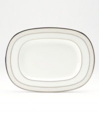 This versatile and stylish butter/relish tray will coordinate perfectly with a variety of table linens and flatware. An ornate scroll motif trimmed in platinum adds a sophisticated sensibility to your tabletop. This versatile and stylish butter/relish tray will coordinate perfectly with a variety of table linens and flatware. An ornate scroll motif trimmed in platinum adds a sophisticated sensibility to your tabletop.