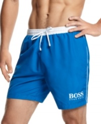 Get set for swim with these trunks from Hugo Boss. Get set for swim with these trunks from Hugo Boss.