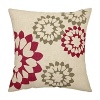 Earthy, rich colors enliven the floral motif hand-printed on this decorative pillow.