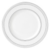 Sparkling platinum and mica accent this decidedly contemporary Vera Wang dinner plate, lending a look that's fresh and dimensional.