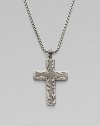 A distinguishing mix of textures lend fresh character to a sterling silver cross pendant. From the Waves Collection Sterling silver Box-chain necklace Length, about 22 Lobster clasp Imported 