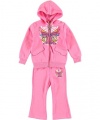 Coney Isle Forever Cool 2-Piece Sweatsuit (Sizes 2T - 4T) - pink, 2t