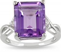 Sterling Silver Amethyst and White Topaz Ring