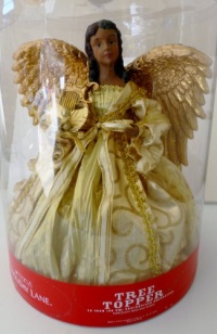 Macy's Holiday Lane 12 inch African American Ethnic Porcelain Angel Tree Topper or Centerpiece Macy's Holiday Lane 12 inch African American Ethnic Porcelain Angel Tree Topper or Centerpiece