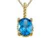 Genuine Blue Topaz Pendant by Effy Collection® in 14 kt Yellow Gold